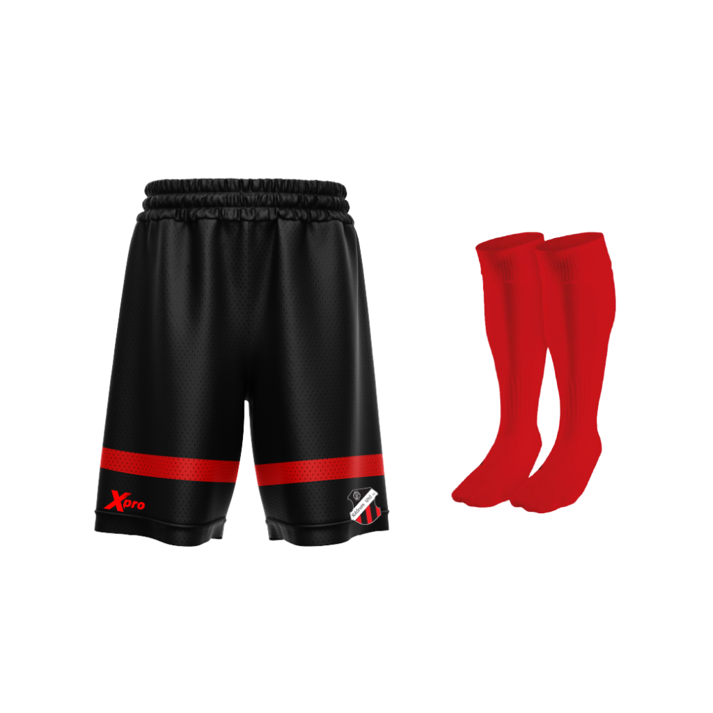 Kildrum United FC Training Shorts and Socks BLACK/ RED