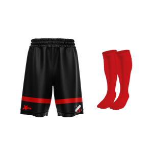 Kildrum United FC Training Shorts and Socks BLACK/ RED