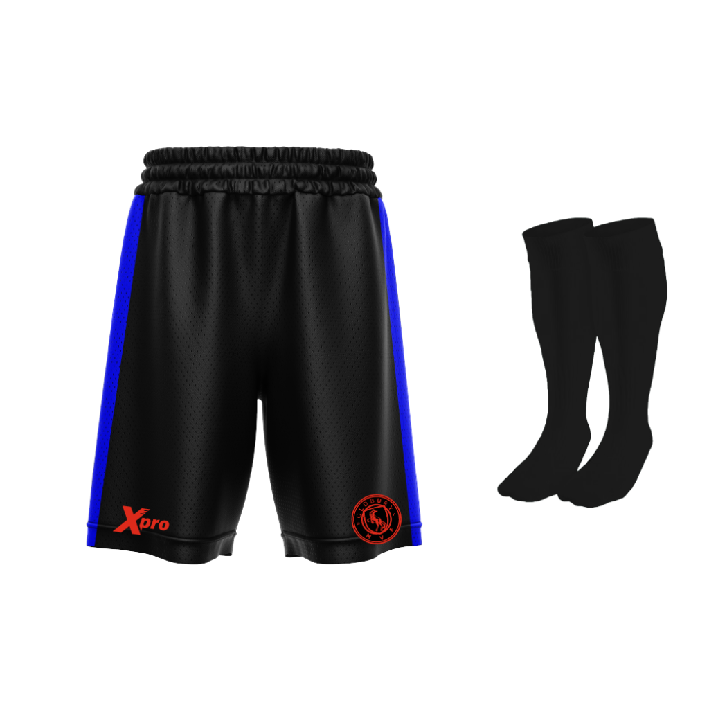 Oldbury MVF Training Shorts and Socks BLACK/BLUE