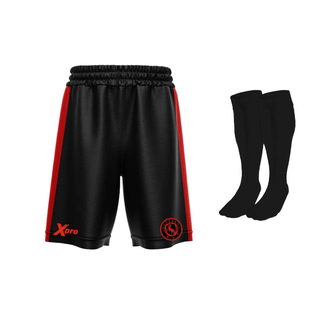 Oldbury MVF Training Shorts and Socks BLACK/RED