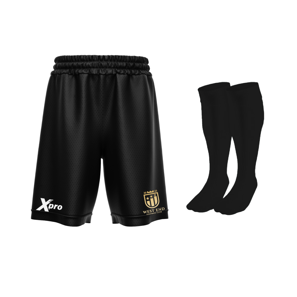 West End FC Training Shorts and Socks BLACK