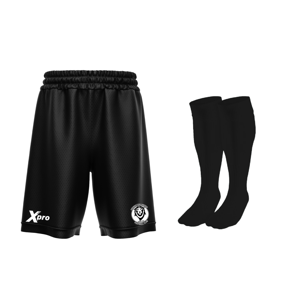 Erdington United Training Shorts and Socks BLACK